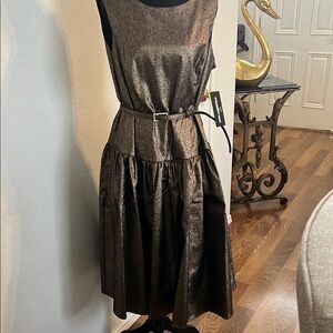 Karl Lagerfeld Metallic Black Midi Dress